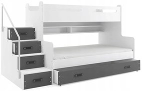 Interbeds MAX 3 poschodová posteľ 200x120 + matrace sivo-biela 2024