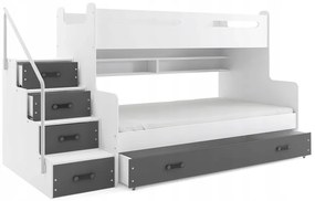 Interbeds MAX 3 poschodová posteľ 200x120 + matrace sivo-biela 2025