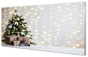 Obraz na akrylátovom skle Ozdoby na vianočný stromček darčeky 140x70 cm