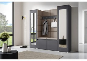 Predsieňová stena AMI 31 So zrkadlom Grafit Tmavo krémová