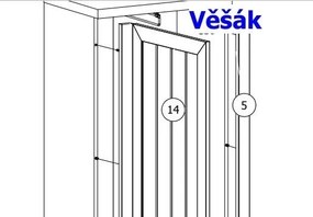 Vysoká skříň PROVENCE S1D2S, sosna andersen / lefkas ciemny.