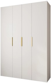 Šatníková skriňa 170 cm Carmela 40-4 (biela + zlatá). Akcia -20%. Vlastná spoľahlivá doprava až k Vám domov. 1126662