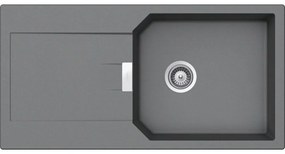 SCHOCK Manhattan D-100L Cristalite drez s odkvapávacou plochou, obojstranný, horná montáž, 1000 x 510 mm, Croma, MAND100LAGCR