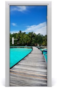 Fototapeta samolepiace na dvere tropický výhľad 85x205 cm