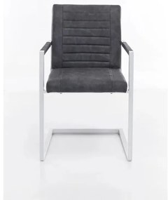 furniture-nabytek.cz - Masívna jedálenská súprava Bullwer so 4 stoličkami Picton, akácia a kov, šedá a hnedá, lakovaná