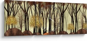 Obraz - Dekoratívne les (s hodinami) (90x30 cm)