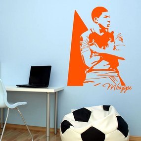 Veselá Stena Samolepka Kylian Mbappé Farba: oranžová, Veľkosť: 60 x 45 cm