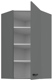 Horná rohová kuchynská skrinka Nesia 60x60 GN-108 1F (45°) (korpus: antracit + front: antracit). Vlastná spoľahlivá doprava až k Vám domov. 1134784