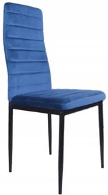 Jedálenská stolička velvet black modrá | jaks