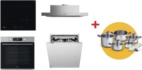 Whirlpool rúra OMK58CU1SX + indukčná varná doska WSQ7360NE + odsávač pár AKR7491IX + vstavaná umývačka riadu WIC3C26F SETWH29