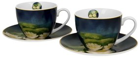 Porcelánová šálka s podšálkou Monet Nenufars 270 ml sada 2ks