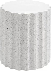 Okrúhly konferenčný stolík Tiaris 41 cm - biele terrazzo