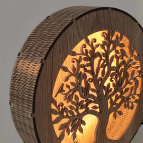 Strom života – drevená lampa s LED osvetlením | RUIF: HDF - Orech 20 cm 4781-115120 LED0602
