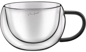 Lamart LT9114 2-dielna sada pohárov na cappuccino Vaso, 270 ml, čierna