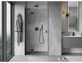 Mexen Mist-H, 1-krídlové sprchové dvere ľavé 120 cm, číre sklo, čierny profil, 8A5-120-000-70-00-L