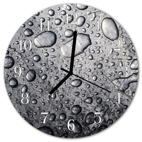 Sklenené hodiny okrúhle Kvapky fi 30 cm