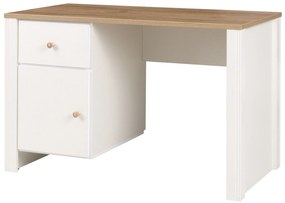 Moderný písací stôl Berg 6 - krémová / zlatý dub