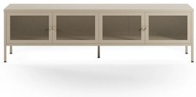 Krémovobiely kovový TV stolík 160x50x35 cm Fayna – Marckeric