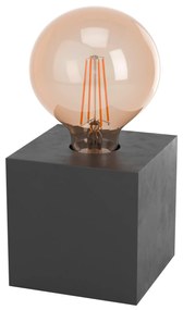 EGLO Vintage stolná drevená lampa PRESTWICK 2, 1xE27, 40W, čierna