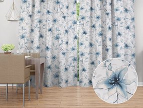 Biante Bavlnený záves Sandra SA-737 Modro-sivé kvety vanilky na bielom 150x240 cm