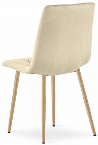 Svetlo béžová zamatová jedálenská stolička LIBRA