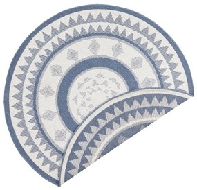 NORTHRUGS - Hanse Home koberce Kusový koberec Twin Supreme 103414 Jamaica blue creme – na von aj na doma - 140x140 (priemer) kruh cm