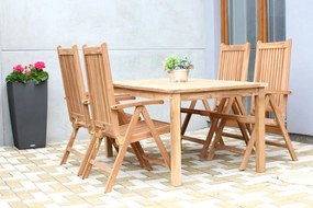 TEXIM GARDEN I - záhradný jedálenský stôl GARDEN I + 4 x stolička EDY, teak