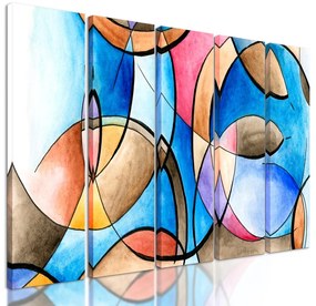 5-dielny obraz abstraktné zobrazenie tvarov