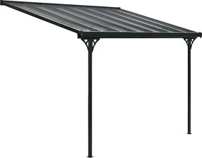 Pergola 436 x 305 cm (čierna + transparentná polykarbonát)