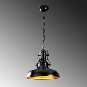 Čierne závesné svietidlo s kovovým tienidlom ø 32 cm Berceste – Opviq lights