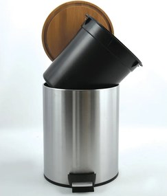 Nášľapný oceľový odpadkový kôš v matne striebornej farbe 3 l Adonis – Spirella