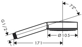 Hansgrohe Pulsify S - Ručná sprcha 105 1jet, chróm 24120000