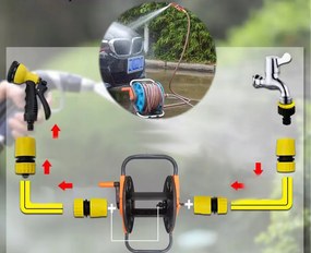 CROWNMAN Navíjací stojan na záhradnú hadicu 45m