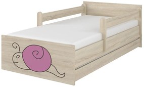 Raj posteli Detská posteľ " gravírovaný slimák " MAX  XXL biela