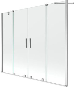 Mexen Velar Duo, 2-krídlová posuvná vaňová zástena 170 x 150 cm, 8mm číre sklo, chrómový profil, 896-170-000-02-01