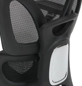Kancelárska ergonomická stolička PORTE — sieťovina, čierna