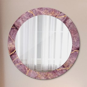 Okrúhle ozdobné zrkadlo na stenu Mramor s pridaním zlata fi 70 cm