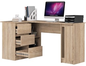 Rohový písací stôl B20 155 cm dub sonoma ľavý