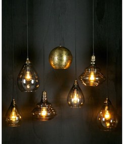 Závesné svietidlo v zlatej farbe so skleneným tienidlom Pure – WOOOD