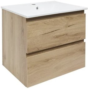 Kúpeľňová skrinka 2 zásuvky s umývadlom SAT B-Way 59x50x45 cm dub matný BWAY260OAKU4BI, 1 ks