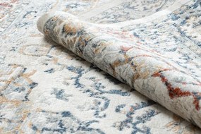 Koberec DISTIN 0834A tmavomodrá / modrá / žltá - ornament, vintage, strapce