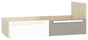 Posteľ mlodziezowe Drop 17 so zásuvkami 90x200 - buk fjord / Biely / šedá platyna