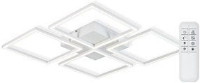 TOP-LIGHT Stropné dizajnové LED svetlo RIVIERA B RC, 65W, diaľkové ovládanie, hranaté, biele