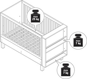 Detská postieľka »Leira« s integrovanou policou na knihy