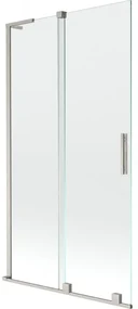 Mexen Velar L, 2-krídlová posuvná vaňová zástena 100 x 150 cm, 8mm číre sklo, brúsená oceľ, 896-100-003-01-97