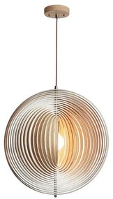 Drevený luster na lanku 1xE27/60W/230V priemer 50 cm masív/dyha/kaučukovník