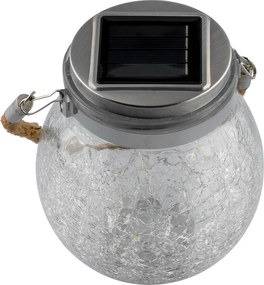 Solárna LED lampa Solik 12x14,5 cm číra/teplá biela