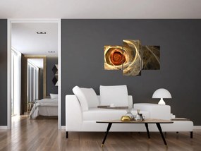 Obraz - Abstraktné ruže v ohnivých farbách (90x60 cm)