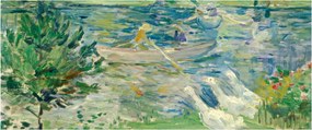 Obraz - Berthe Morisot, Girl in a Boat with Geese, reprodukcia (120x50 cm)