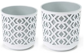 Súprava 2 kvetináčov Etnic bielo-šedá